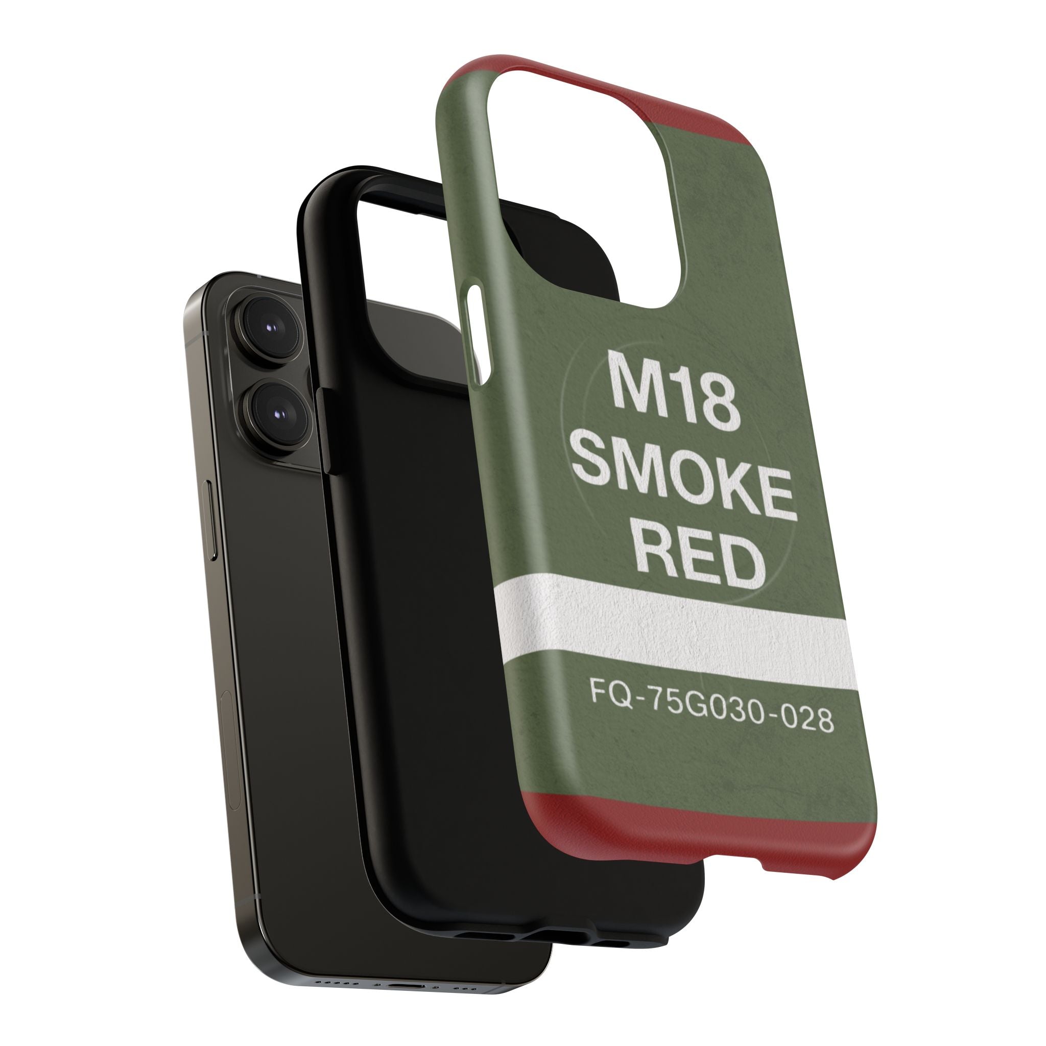 MagSafe® Compatible M18 Smoke Red Tough Phone Case — Military Green Protective Cover