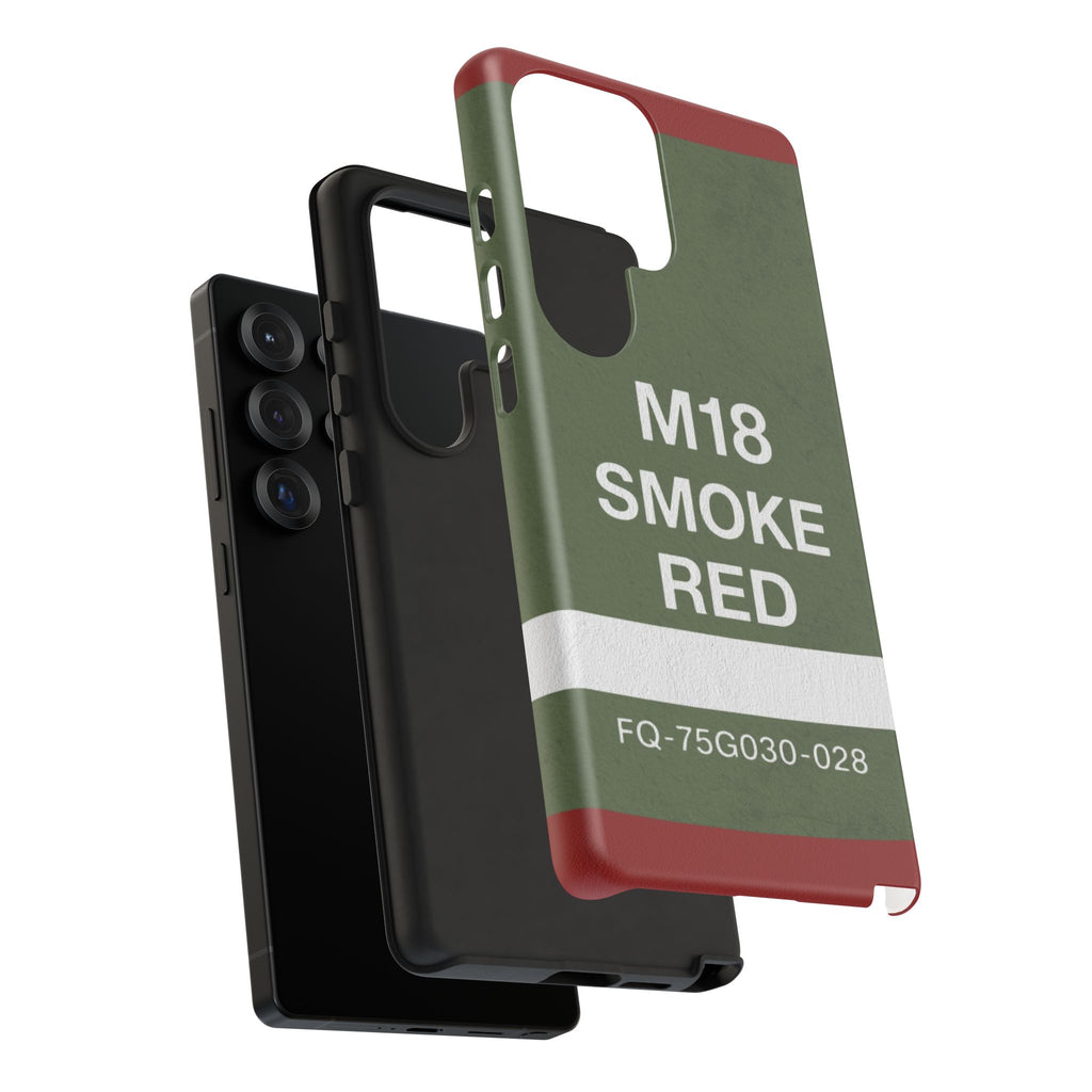 M18 Smoke Red Tough Phone Case | Military-Inspired Dual Layer Protective Cover