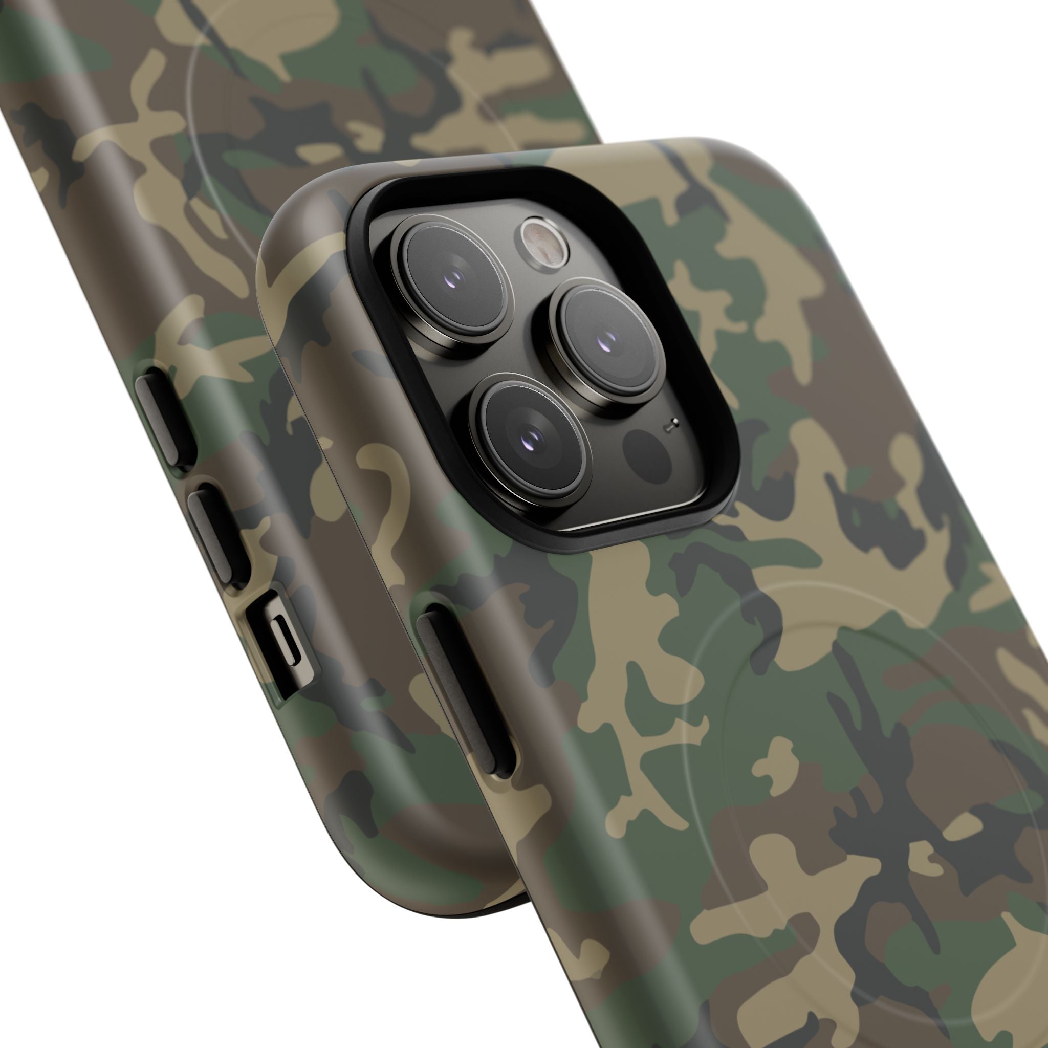 MagSafe® Compatible Tough Phone Case – M81 Woodland Camo | Rugged Military-Style Cover