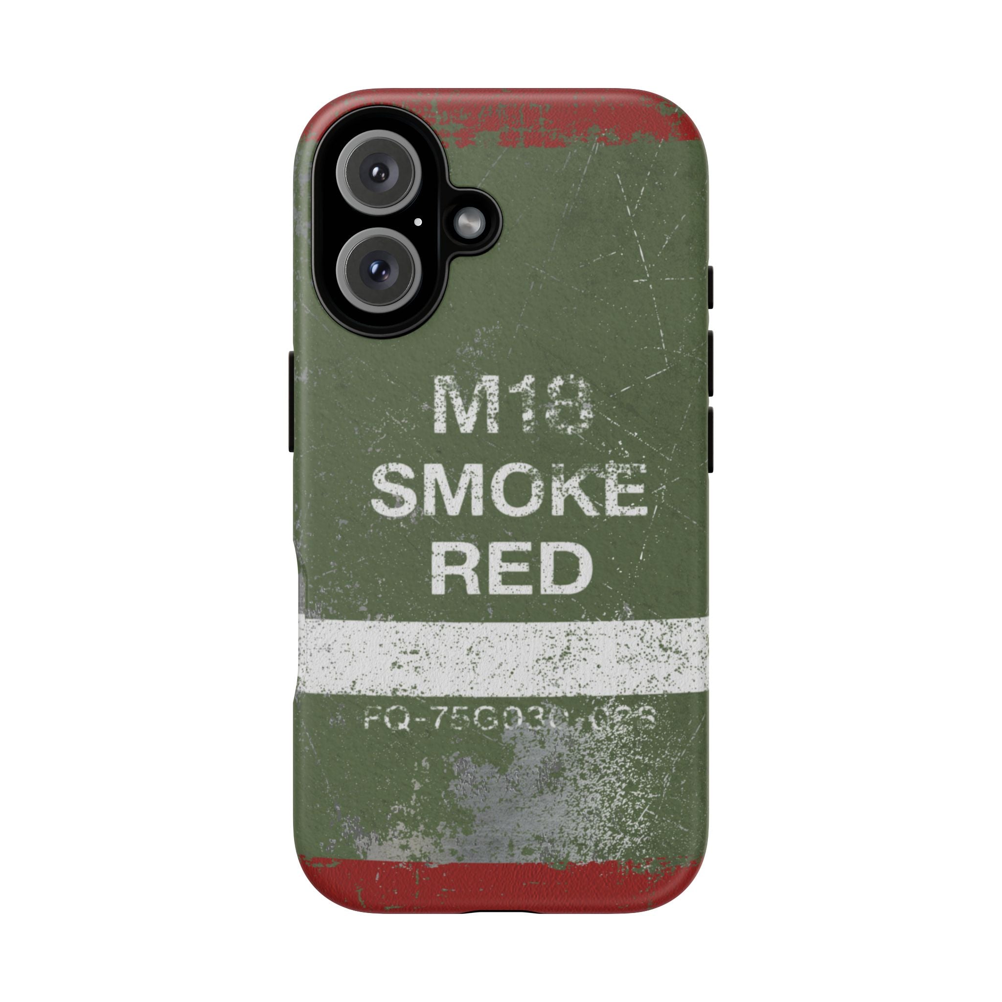 M18 Smoke Red (Distressed) Phone Case | Military-Inspired Dual Layer Protective Cover