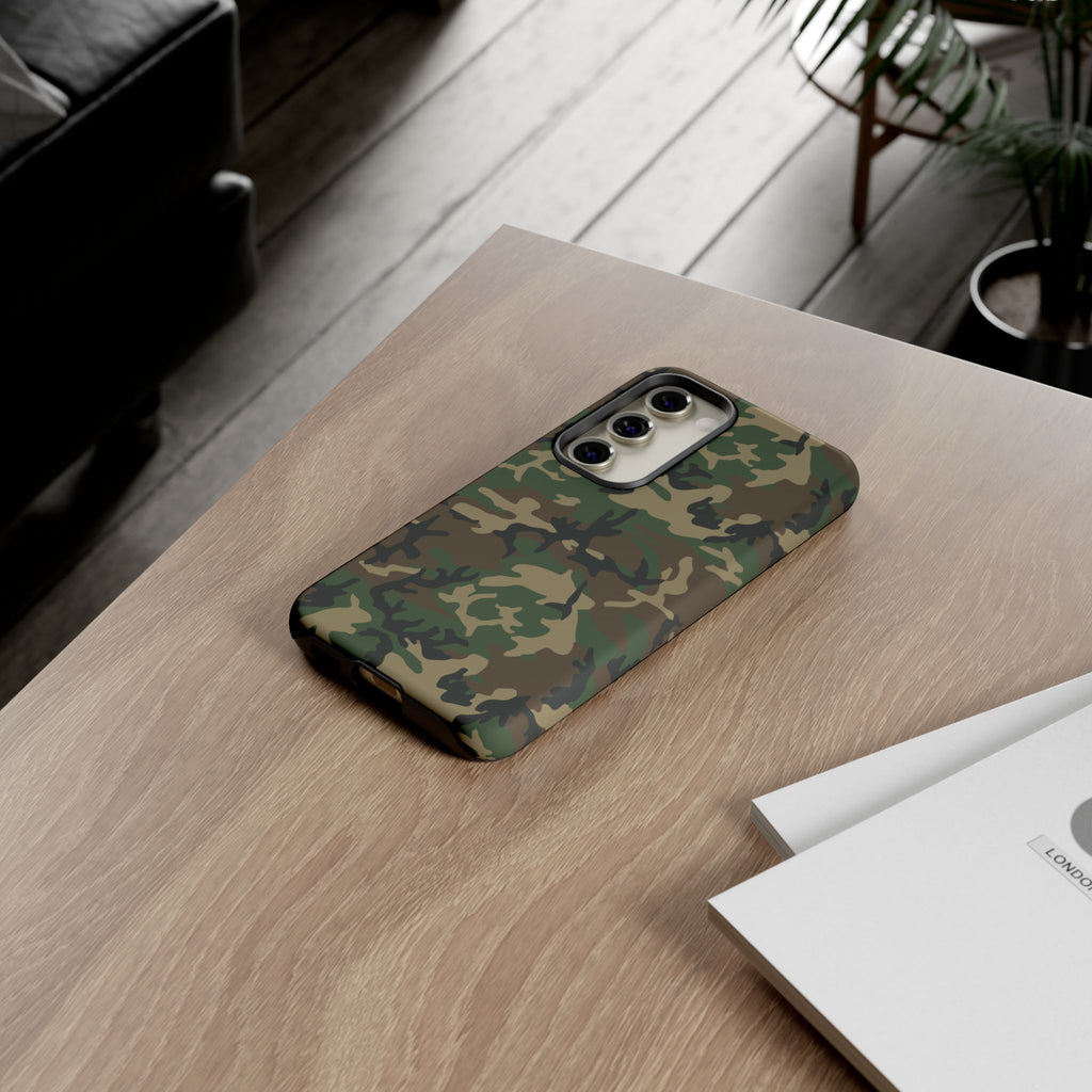 Woodland (M81) Tough Phone Case — Military-Inspired Dual-Layer Protective Cover