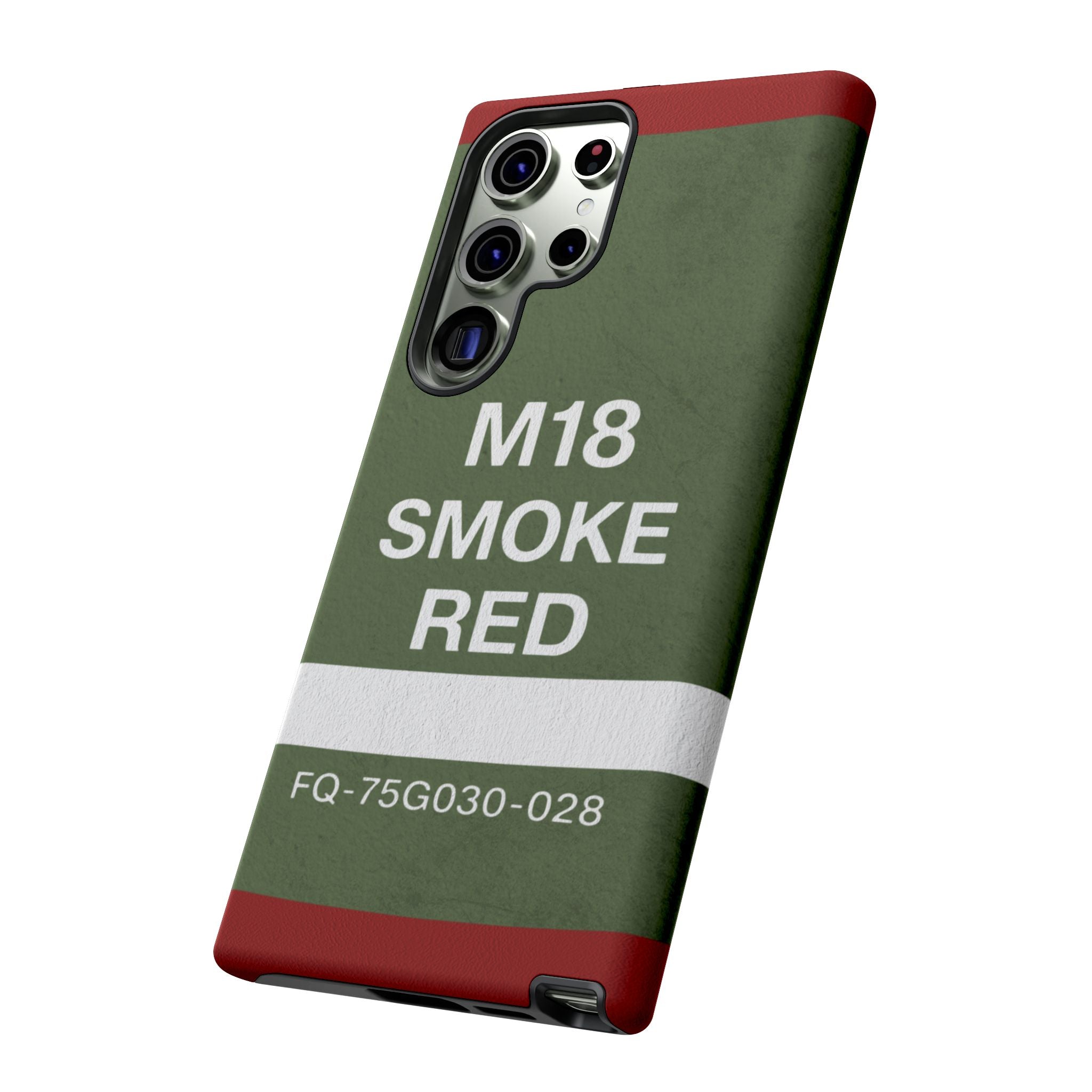 M18 Smoke Red Tough Phone Case | Military-Inspired Dual Layer Protective Cover