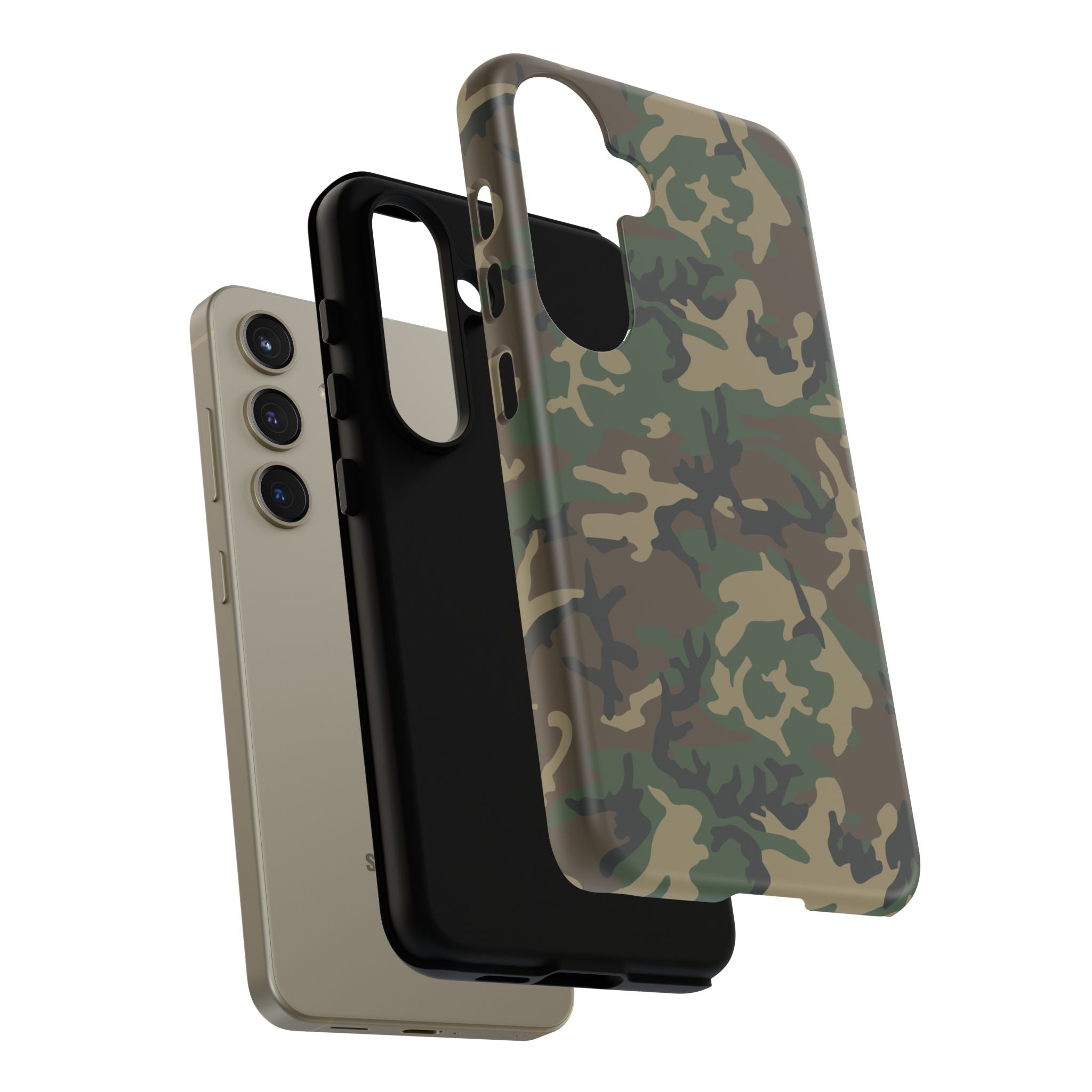 Woodland (M81) Tough Phone Case — Military-Inspired Dual-Layer Protective Cover