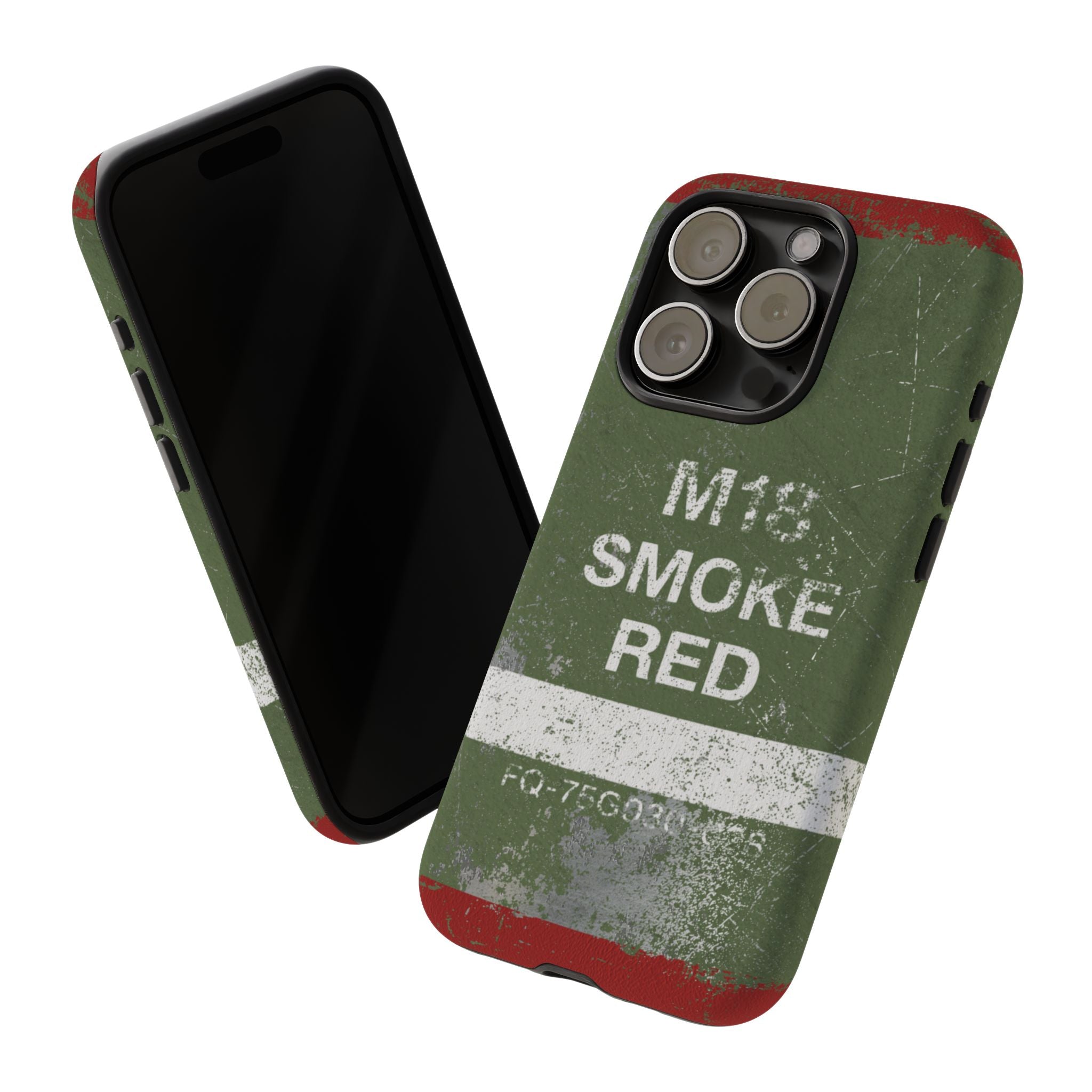 M18 Smoke Red (Distressed) Phone Case | Military-Inspired Dual Layer Protective Cover
