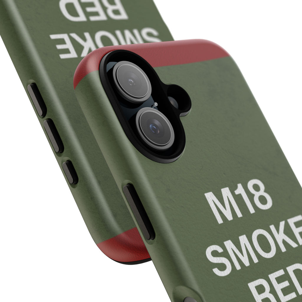 M18 Smoke Red Tough Phone Case | Military-Inspired Dual Layer Protective Cover