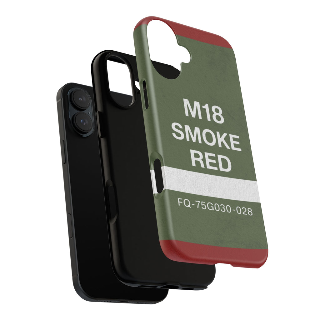 M18 Smoke Red Tough Phone Case | Military-Inspired Dual Layer Protective Cover