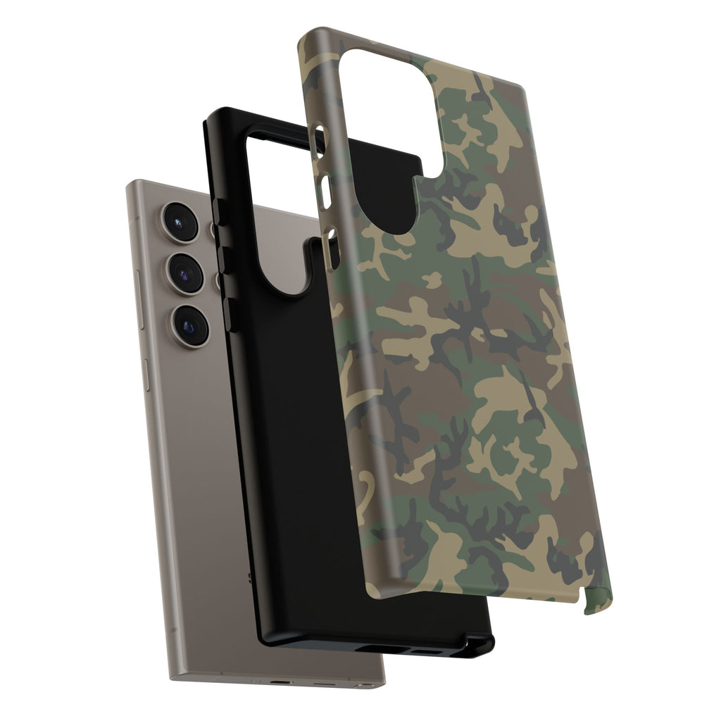 Woodland (M81) Tough Phone Case — Military-Inspired Dual-Layer Protective Cover