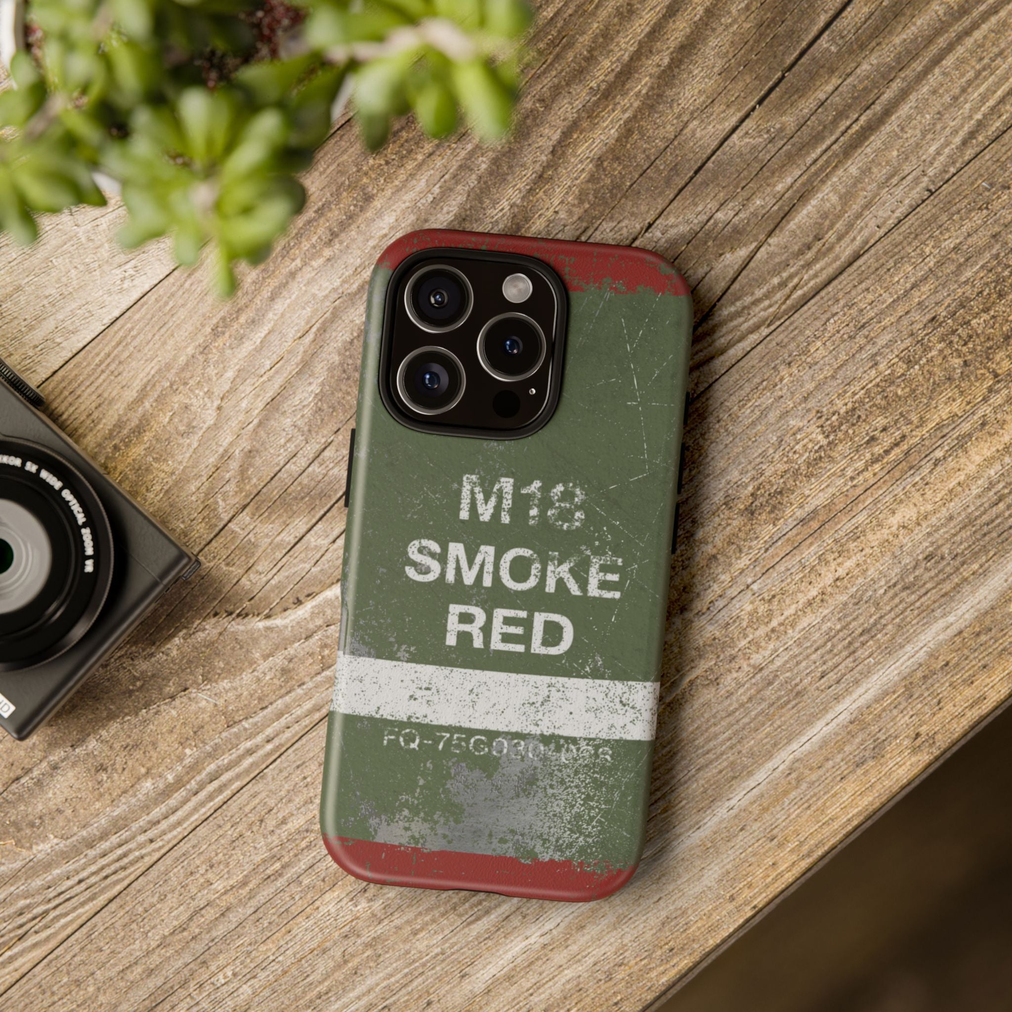 M18 Smoke Red (Distressed) Phone Case | Military-Inspired Dual Layer Protective Cover