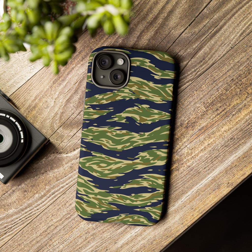 Tiger Stripe Camo Tough Phone Case | Military-Inspired Dual-Layer Protection